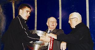 Ricey with Sam Maguire Cup, Jim Curran & Canon Breen